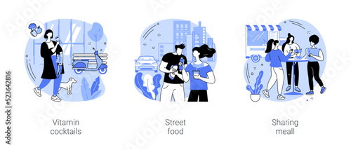 Eating out isolated cartoon vector illustrations se