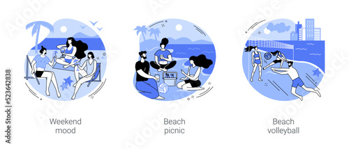 Urban beach isolated cartoon vector illustrations se