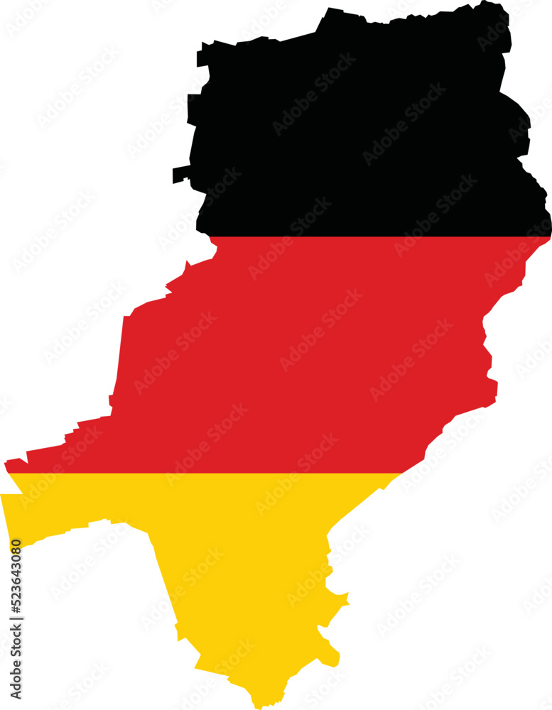 Simple flat blank vector flag map of the German regional capital city of DARMSTADT within the flag of GERMANY Simple flat blank vector flag map of the German regional capital city of DARMSTADT within the flag of GERMANY