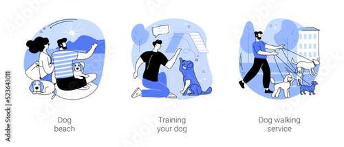 Pet in the city isolated cartoon vector illustrations se