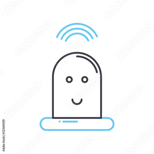 conversational interfaces line icon, outline symbol, vector illustration, concept sign
