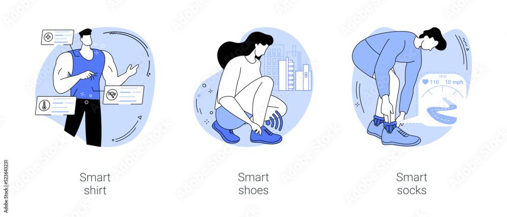 Smart clothing isolated cartoon vector illustrations se