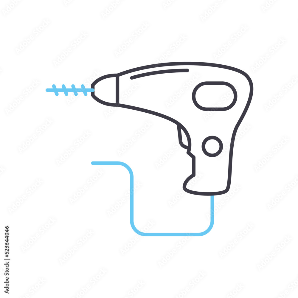 drilling works line icon, outline symbol, vector illustration, concept sign