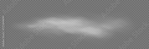 White smoke puff isolated on transparent black background.. Steam explosion special effect. Effective texture of steam, fog, cloud, smoke. Stock royalty free vector illustration. PNG