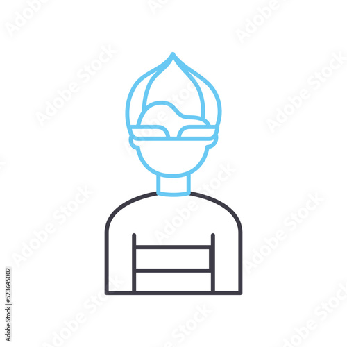 clubber teenager line icon, outline symbol, vector illustration, concept sign