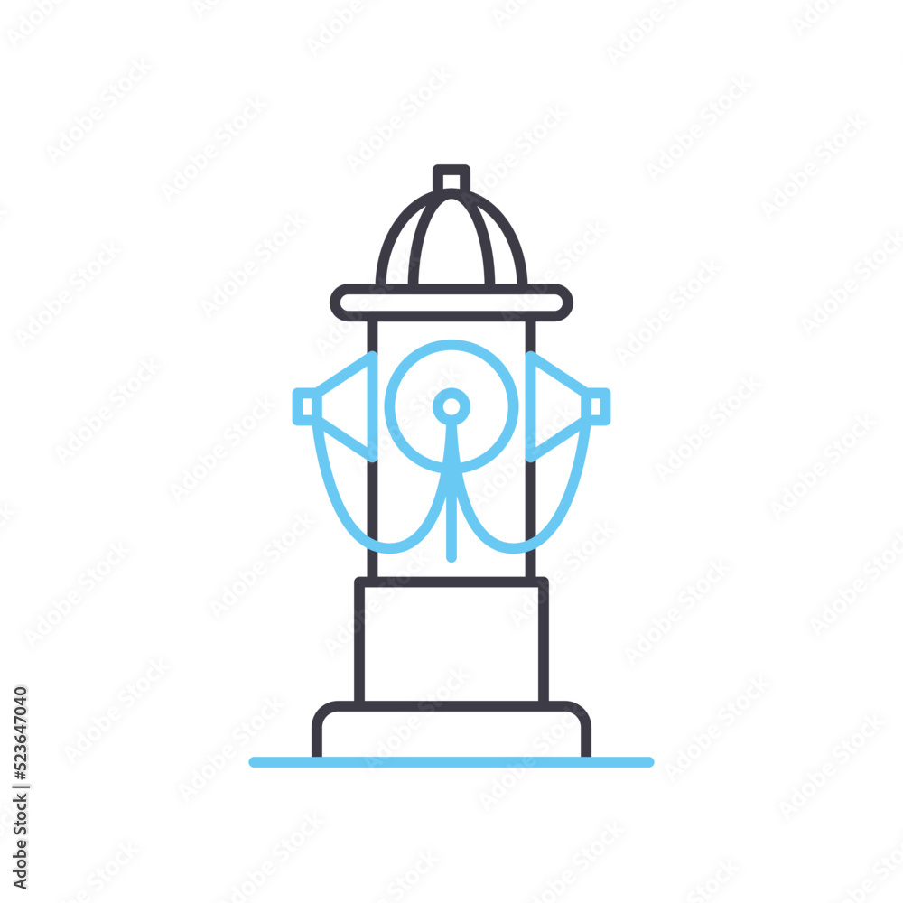 fire hydrant line icon, outline symbol, vector illustration, concept sign fire hydrant line icon, outline symbol, vector illustration, concept sign