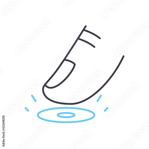 fingerprint scanner line icon, outline symbol, vector illustration, concept sign