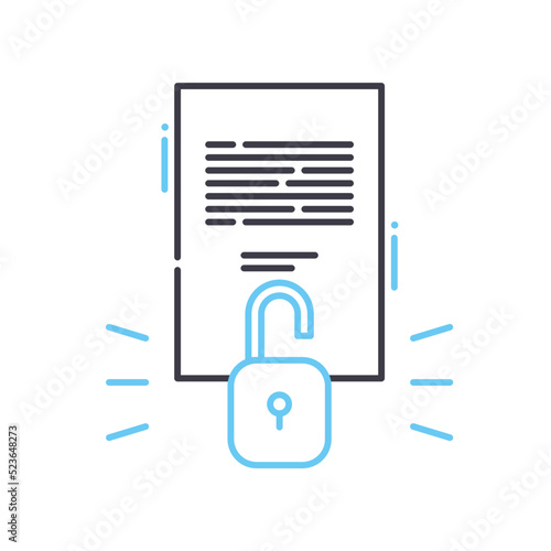 data disclosure line icon, outline symbol, vector illustration, concept sign