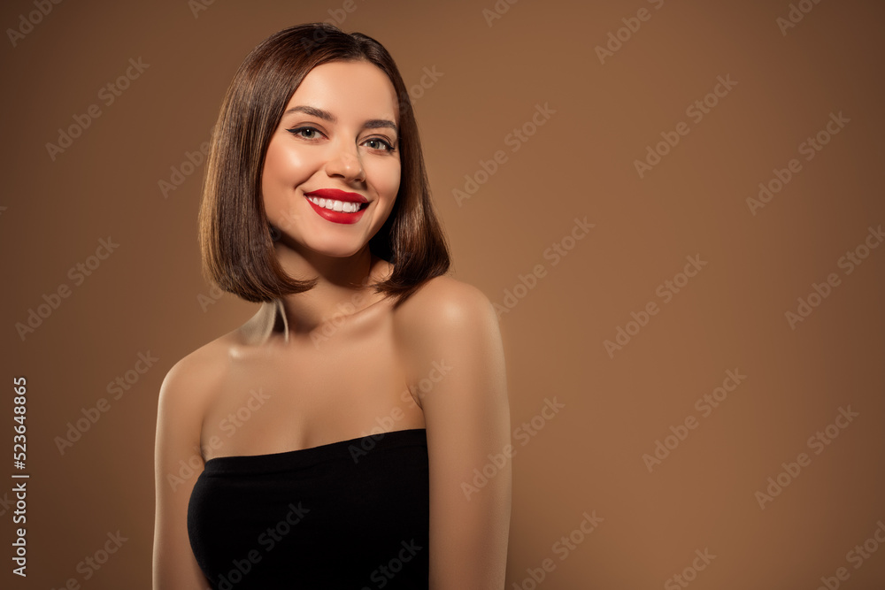 Fascinating charm lady presenting amazing dress code look on hollywood