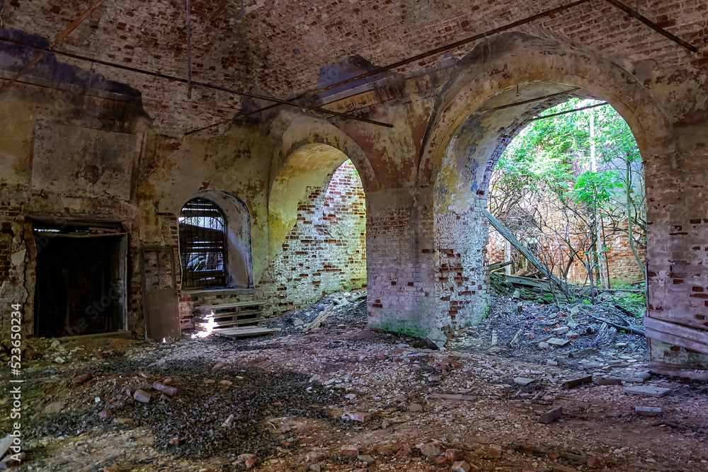 the interior of an abandoned Orthodox church