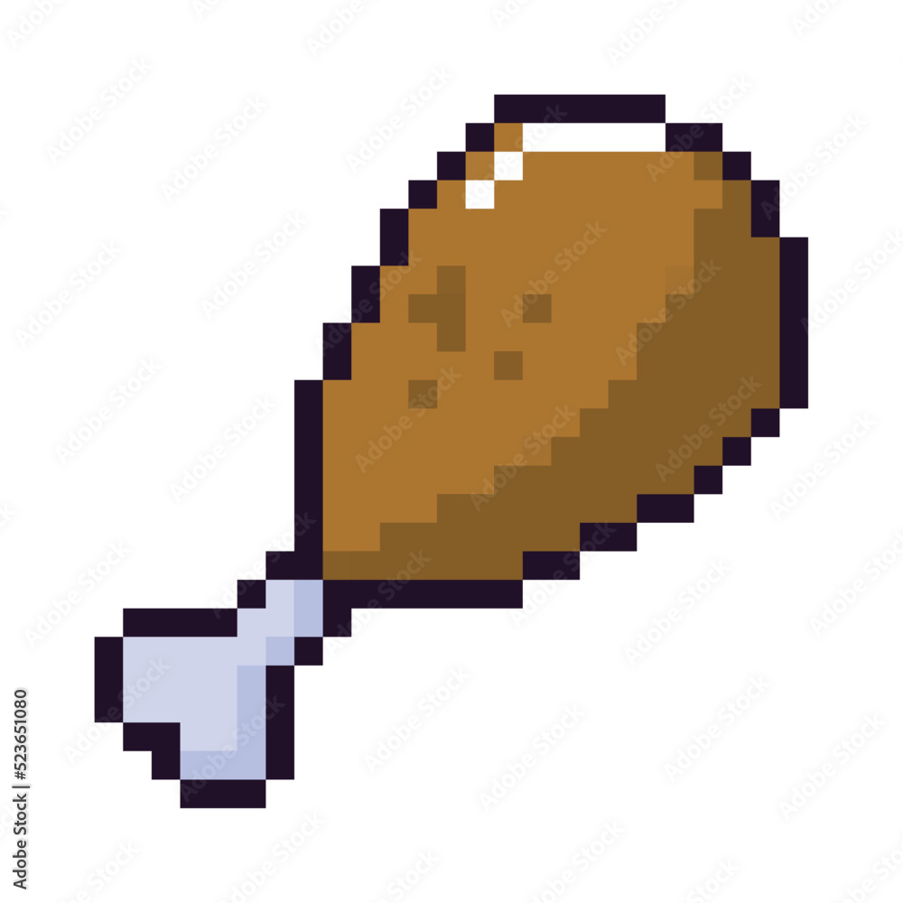 Obraz premium chicken leg pixel art