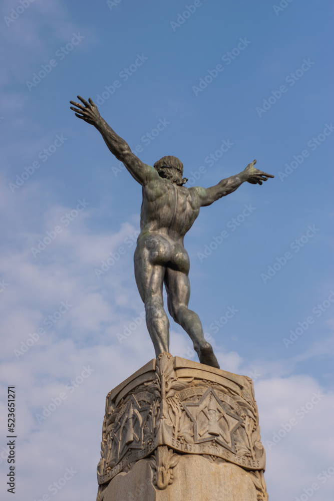 statue of a naked man with open arms, Poços de Caldas, State of Minas Gerais - MG, Braz