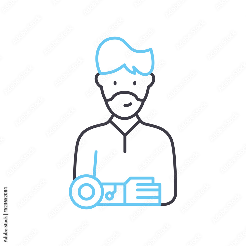 cyber people line icon, outline symbol, vector illustration, concept sign cyber people line icon, outline symbol, vector illustration, concept sign