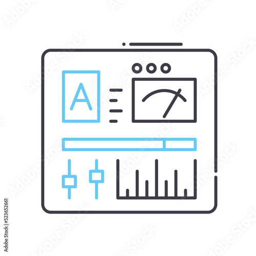 control panel line icon, outline symbol, vector illustration, concept sign