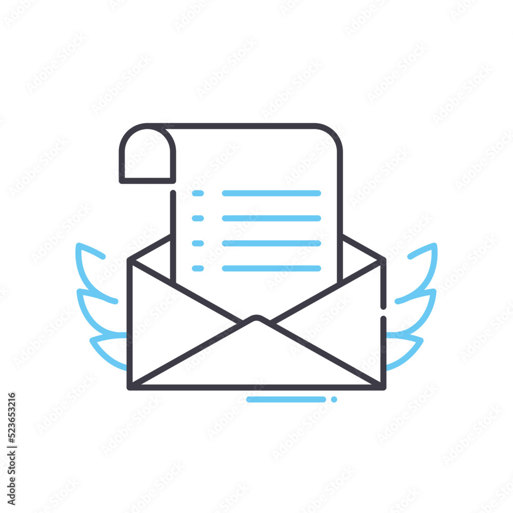 direct message line icon, outline symbol, vector illustration, concept sign direct message line icon, outline symbol, vector illustration, concept sign