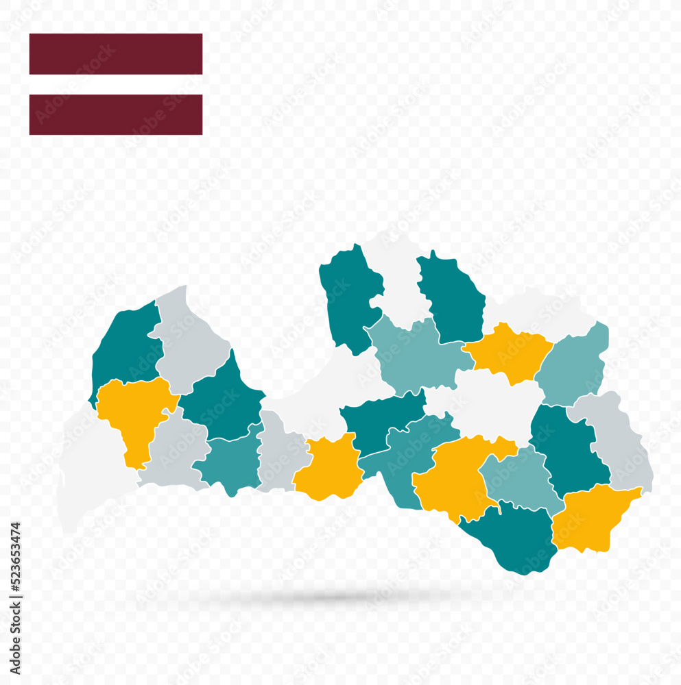 Fototapeta premium Latvia Map on transparent background