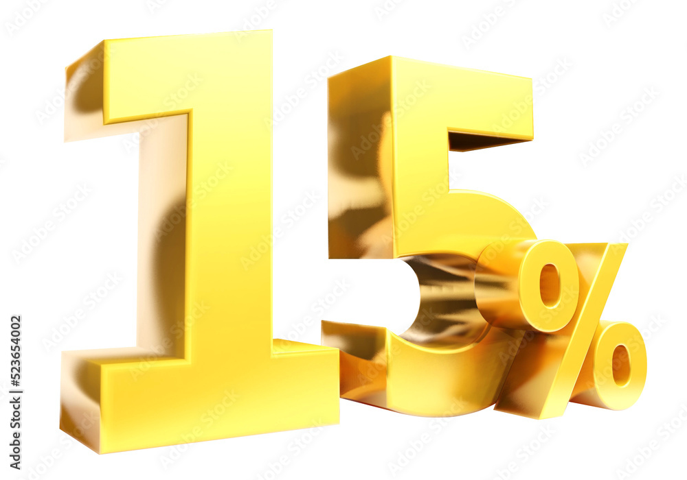 Obraz premium 15% Golden symbol , 3D render