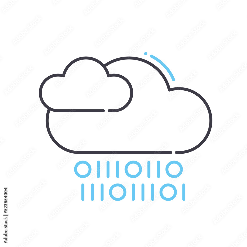cloud data concept line icon, outline symbol, vector illustration, concept sign cloud data concept line icon, outline symbol, vector illustration, concept sign