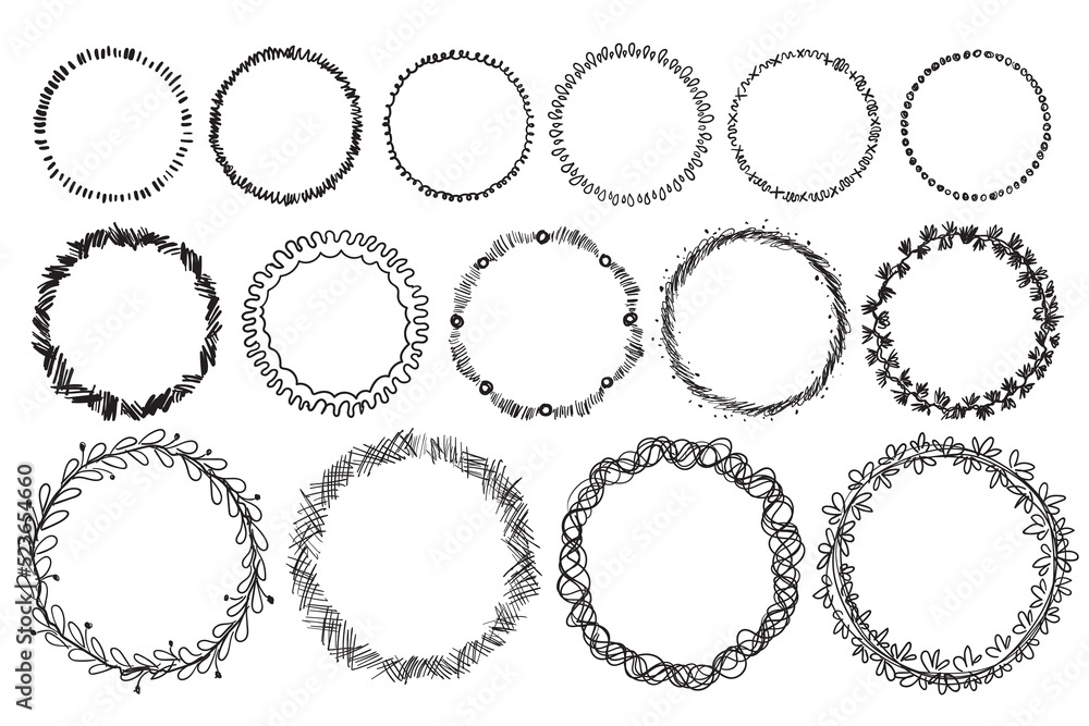 Hand Drawn Scribble Circles