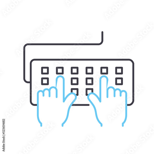 data entry line icon, outline symbol, vector illustration, concept sign
