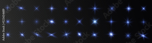 star light blue, sparkles, sun rays, flash sparks