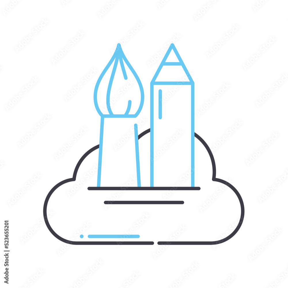 creative cloud line icon, outline symbol, vector illustration, concept sign