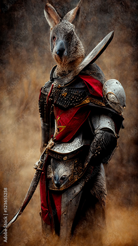 Veteran Templar Knight Kangaroo Portrait