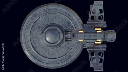 Fotografia, Obraz 3D-illustration of an alien science fiction starship