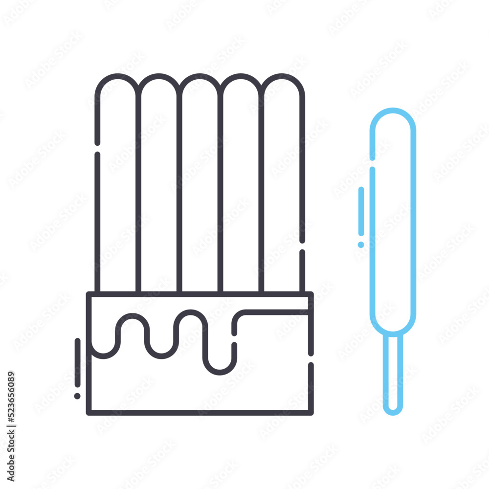 chocolate stick line icon, outline symbol, vector illustration, concept sign chocolate stick line icon, outline symbol, vector illustration, concept sign