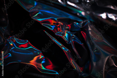 Chromatic foil rainbow iridescent colorful metallic neon texture