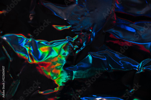 Chromatic foil rainbow iridescent colorful metallic neon texture