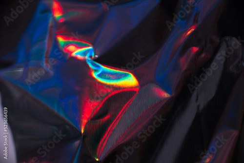 Chromatic foil rainbow iridescent colorful metallic neon texture