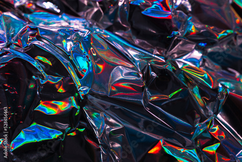 Chromatic foil rainbow iridescent colorful metallic neon texture