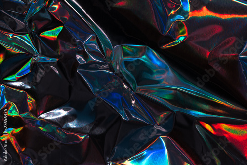 Chromatic foil rainbow iridescent colorful metallic neon texture