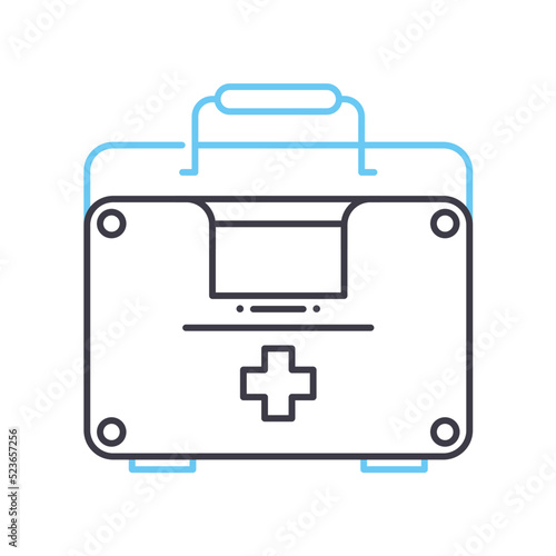 first aid kit line icon, outline symbol, vector illustration, concept sign