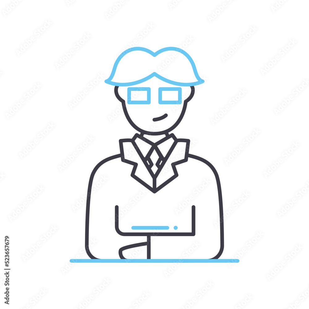 chef executive officer line icon, outline symbol, vector illustration, concept sign