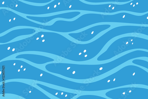 Blue water surface template in cartoon style