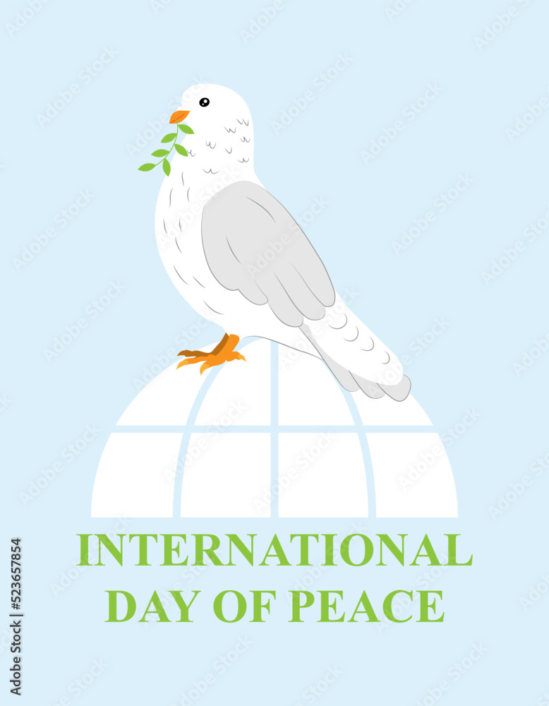 Fototapeta premium Card for the International Day of Peace. World peace concept. Vector illustration