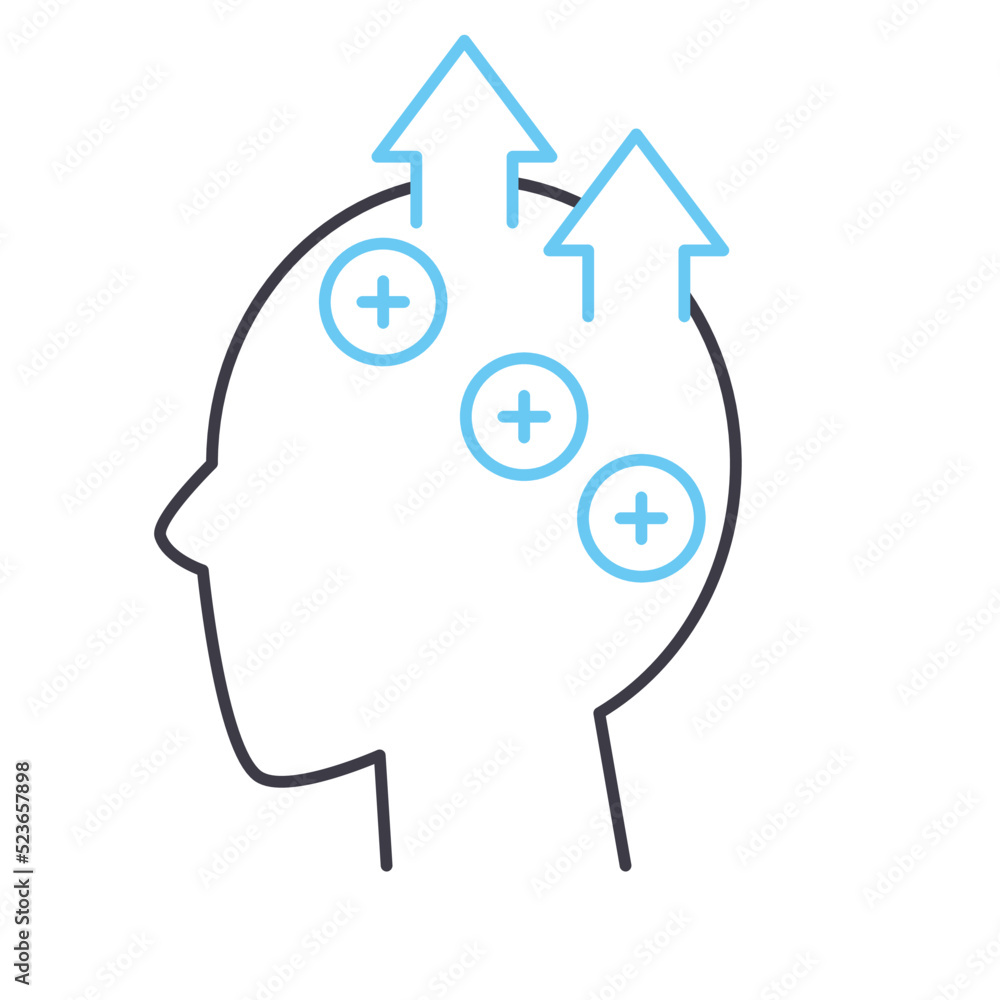 efficient thinking line icon, outline symbol, vector illustration, concept sign