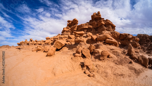 Natural beauty of sandstone formations in Goblin Valley State Park in Utah