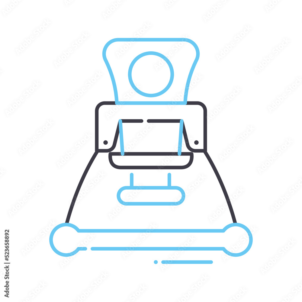 Obraz premium child chair line icon, outline symbol, vector illustration, concept sign