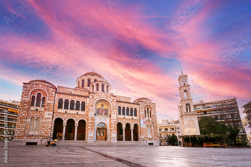 Volos church toruistic destination with beautiful sky photo