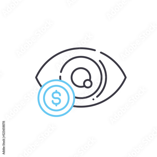 cost per impression line icon, outline symbol, vector illustration, concept sign