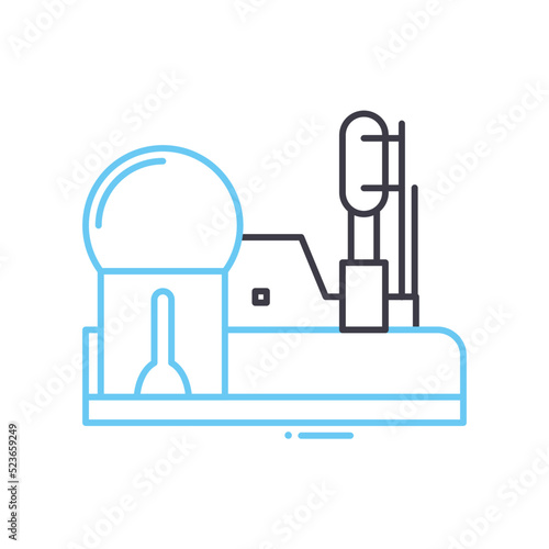 distant colony line icon, outline symbol, vector illustration, concept sign