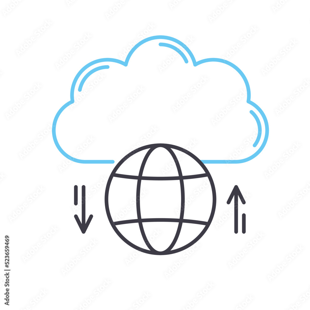 cloud storage line icon, outline symbol, vector illustration, concept sign cloud storage line icon, outline symbol, vector illustration, concept sign