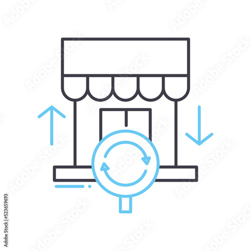 buyer market line icon, outline symbol, vector illustration, concept sign photo