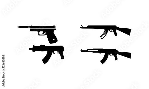 gun silhouette set vector