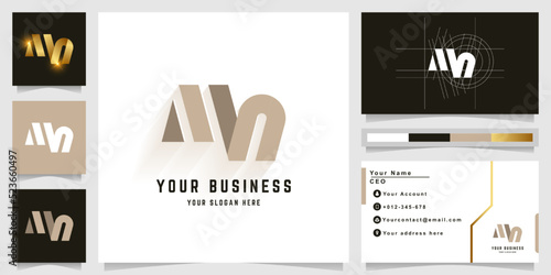 Letter MN or Mh monogram logo