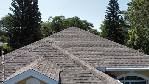 aerial drone photo of roof of house photo