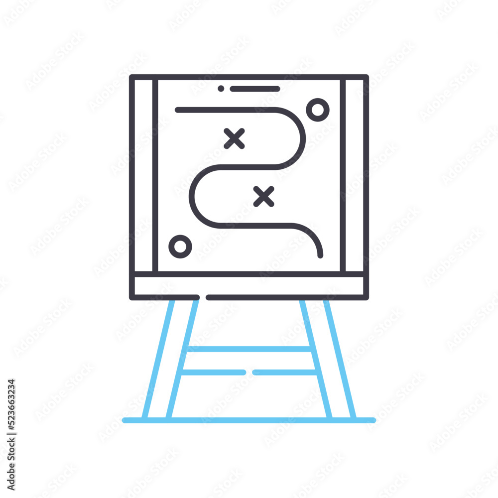 corporate strategy line icon, outline symbol, vector illustration, concept sign